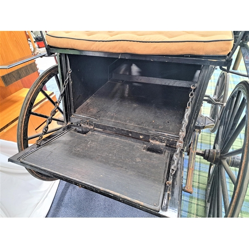 181 - FOUR WHEEL HORSE DRAWN CARRIAGE
with two forward facing seats and a rear facing bench seat with fold... 