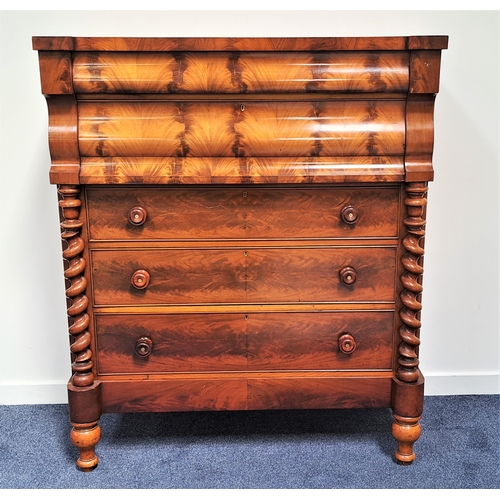 468 - LARGE SCOTTISH VICTORIAN MAHOGANY CHEST OF DRAWERS
with a cushion frieze drawer above a deep cushion... 