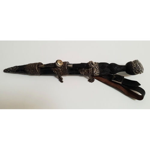 230 - SCOTTISH POLICE DIRK
with silver plated mounts and marked Sempler Vigilo by R.G. Lawrie, with a carv... 