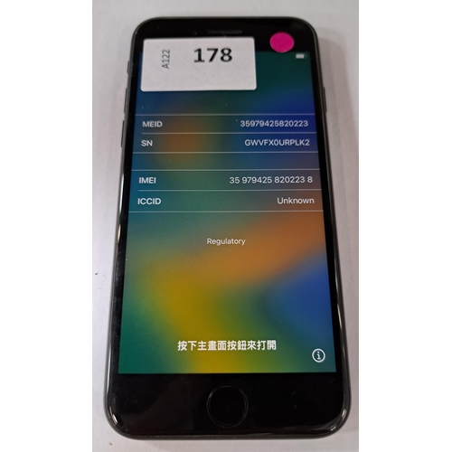 178 - APPLE IPHONE SE (2nd Generation)
IMEI 359794258202238. Apple Account locked. 
Note: It is the buyer'... 