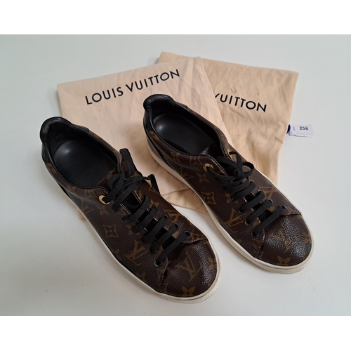 256 - PAIR OF LOUIS VUITTON FRONTROW TRAINERS
in Patent Monogram canvas and patent calf leather, size 37 1... 