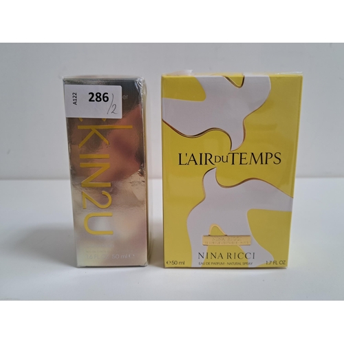 286 - NEW AND BOXED PERFUMES
comprising Nina Ricci L'Air du Temps eau de parfum (50ml) and Calvin Klein ck... 