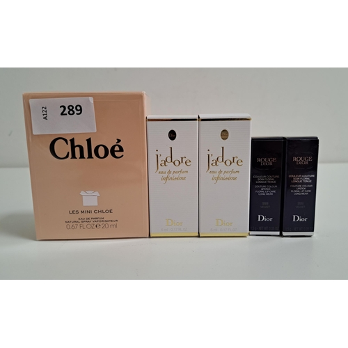 289 - NEW AND BOXED PERFUMES AND TOILETRIES
comprising Chloe Les Mini Chloe eau de parfum (20ml), two Dior... 