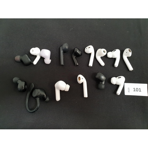 101 - SELECTION OF LOOSE EARBUDS
including Apple, Jlab (15)