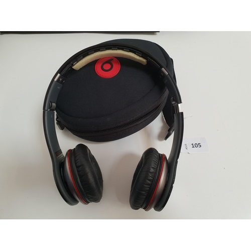 105 - PAIR OF BEATS MONSTER HEADPHONES 
in Beats case
Note: the inner cover of the headband is missing