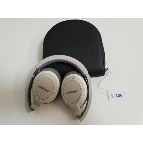 106 - PAIR OF BOSE OE2 AUDIO HEADPHONES
in Bose case
Note: there is wear to the ear pads