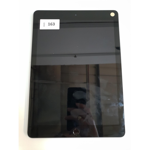 163 - APPLE IPAD 6th GENERATION - A1893 - WIFI  
serial number F9FX2JM9JF8M. Apple account locked. 
Note: ... 