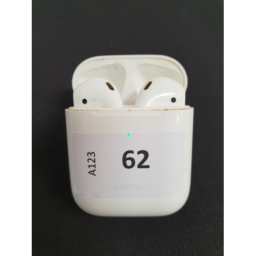 62 - PAIR OF APPLE AIRPODS 2ND GENERATION
in Wireless charging case
Note: Case is personalised