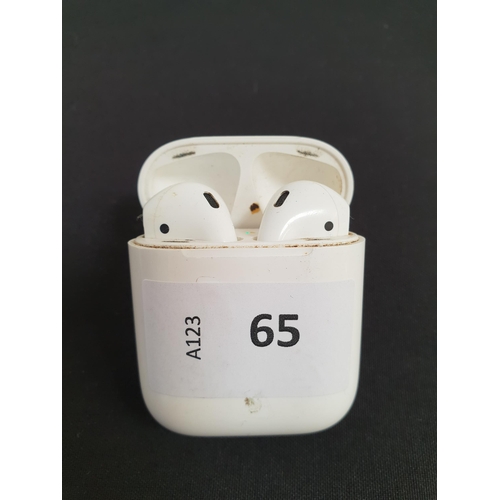 65 - PAIR OF APPLE AIRPODS 1ST GENERATION
in Lightning charging case