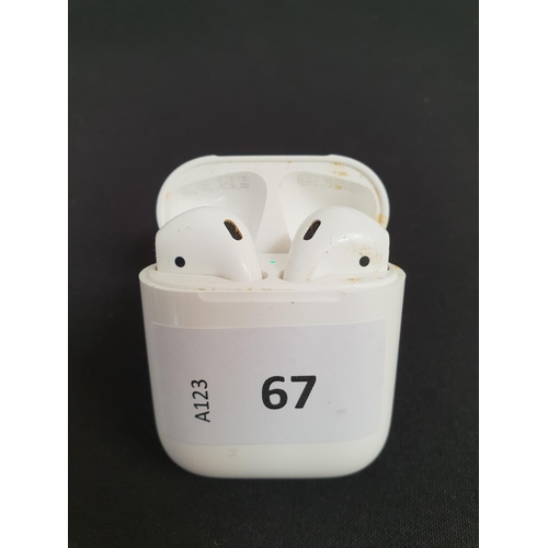 67 - PAIR OF APPLE AIRPODS 2ND GENERATION
in Lightning charging case