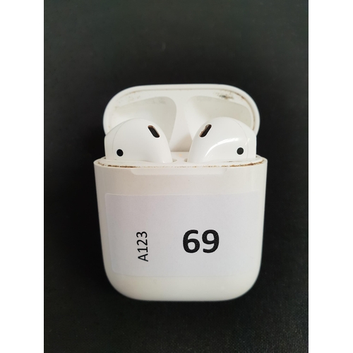 69 - PAIR OF APPLE AIRPODS 2ND GENERATION
in Lightning charging case