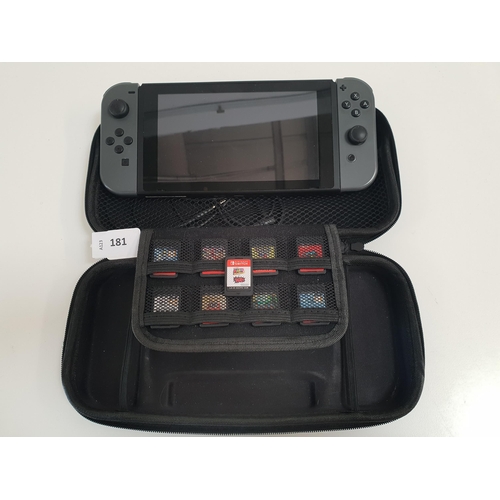 181 - NINTENDO SWITCH 
s/n ZAJ70041922828, in a protective case with eight games comprising Final Fantasy ... 