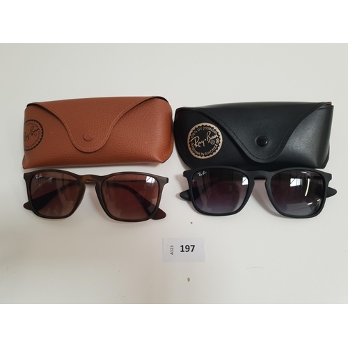 197 - TWO PAIRS OF RAY-BAN SUNGLASSES
both in cases