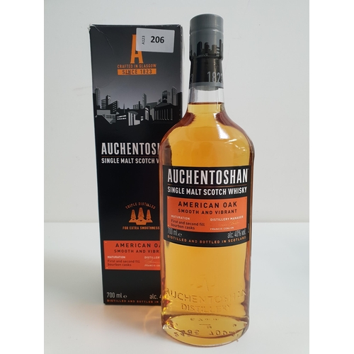 206 - BOXED AUCHENTOSHAN SINGLE MALT SCOTCH WHISKY 
(40%, 700ml) 
Note: you must be over the age of 18 to ... 