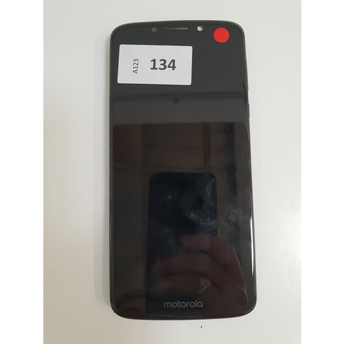 134 - MOTOROLA MOTO G6 PLAY
model XT1922-2; IMEI 351861091982082; NOT Google Account Locked.
Note: It is t... 