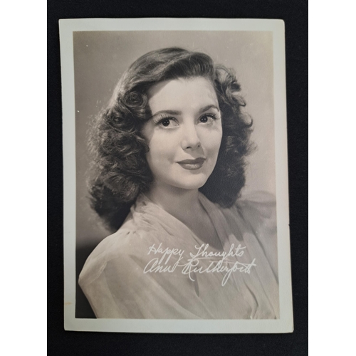 70 - ANN RUTHERFORD
facsimile signed 7 x 5 black and white photograph. together with a typed and signed l... 