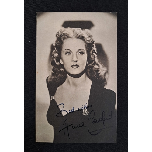 74 - ANNE CRAWFORD
three signed black and white portrait cards
Note: British actress who appeared in in w... 