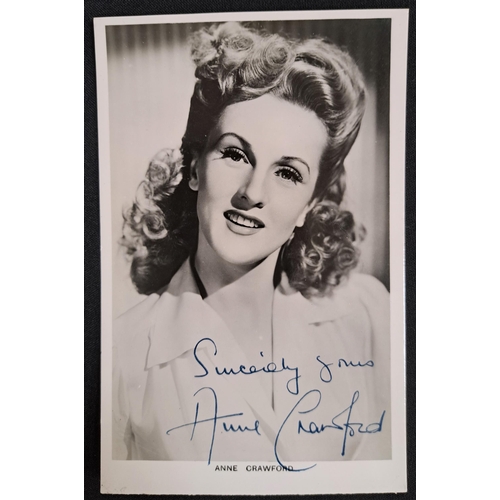 74 - ANNE CRAWFORD
three signed black and white portrait cards
Note: British actress who appeared in in w... 