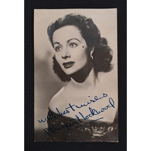 82 - MARGARET LOCKWOOD
two signed black and white portrait cards; together with two further postcards rel... 