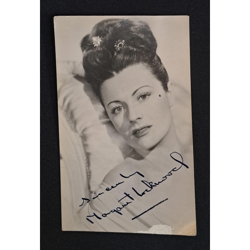 84 - MARGARET LOCKWOOD
two signed black and white portrait cards; together with two further postcards rel... 