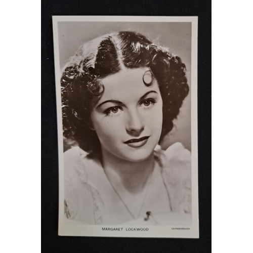 84 - MARGARET LOCKWOOD
two signed black and white portrait cards; together with two further postcards rel... 