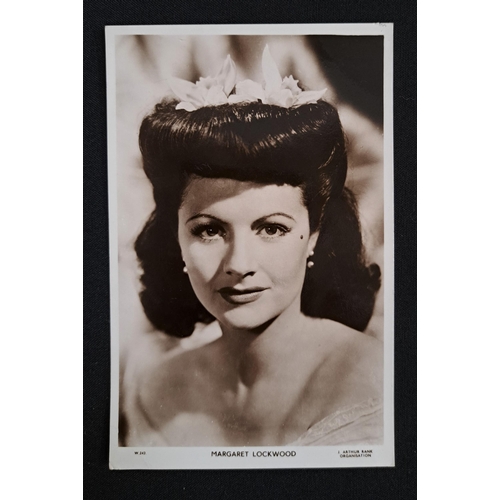 84 - MARGARET LOCKWOOD
two signed black and white portrait cards; together with two further postcards rel... 