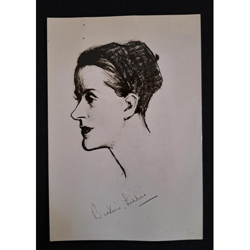 87 - BEATRICE LILLIE
facsimile signed portrait photograph. with a signed and dedicated card
Note: Canadia... 