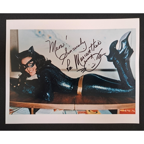 91 - LEE MERIWETHER
signed 10x8 colour photograph as Catwoman. With Greatstone Collections Certificate of... 