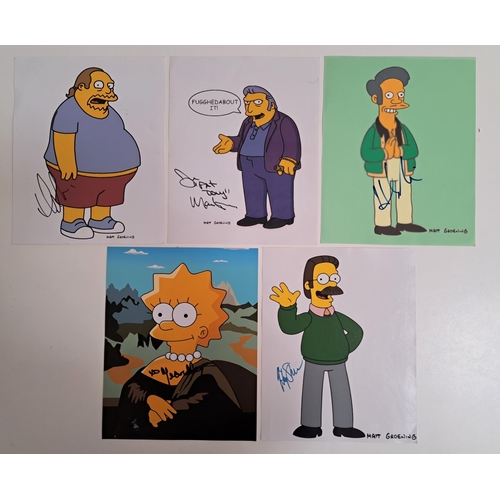 105 - FIVE THE SIMPSONS SIGNED 10x8 CHARACTER SHOTS
comprising Lisa signed by Yeardley Smith; Ned Flanders... 