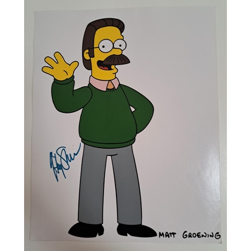 105 - FIVE THE SIMPSONS SIGNED 10x8 CHARACTER SHOTS
comprising Lisa signed by Yeardley Smith; Ned Flanders... 