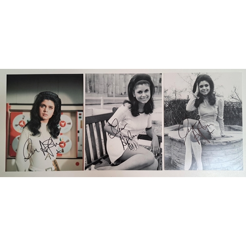 110 - AYSHEA BROUGH
three signed 10x8 photographs, two black and white and one in colour. 
Note: English s... 