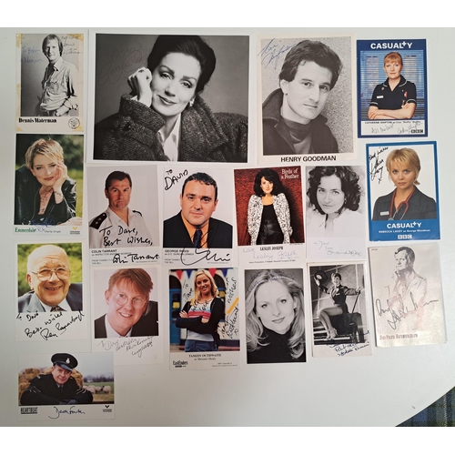 111 - SELECTION OF SIGNED PHOTOGRAPHS OF ACTORS AND ACTRESSES
mostly from British Soap operas and TV shows... 