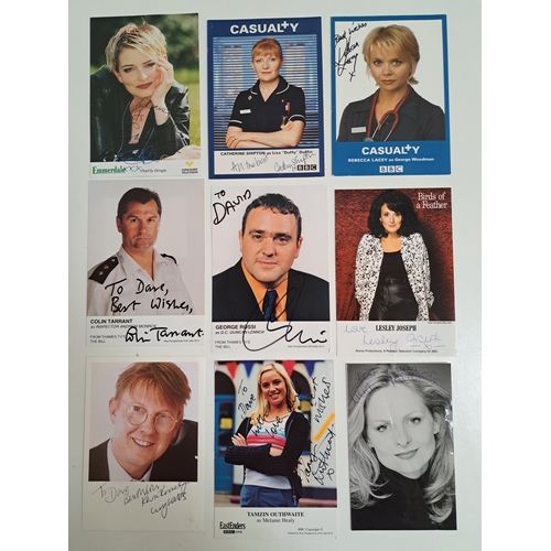 111 - SELECTION OF SIGNED PHOTOGRAPHS OF ACTORS AND ACTRESSES
mostly from British Soap operas and TV shows... 