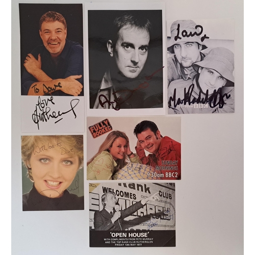 113 - SELECTION OF SIGNED PHOTOGRAPHS OF TV AND RADIO PRESENTERS
including Mark Radcliffe and Marc Riley, ... 