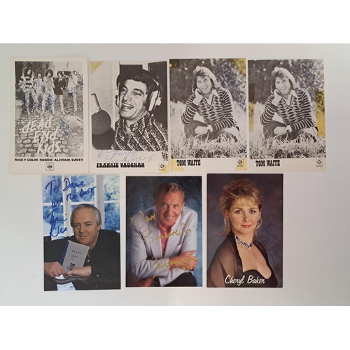 129 - SELECTION OF MUSIC RELATED SIGNED PHOTOGRAPHS
comprising Tammy Cline, Black, Fish, Tim Rice, Val Doo... 