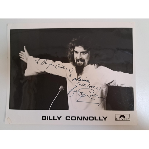 138 - BILLY CONNOLLY
signed 10x8 black and white photograph. With dedication 'To Bryan (with a y) and Mari... 