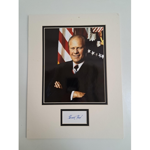 146 - GERALD FORD AUTOGRAPH DISPLAY
with signature below colour photograph. With Autograph Collection Cert... 