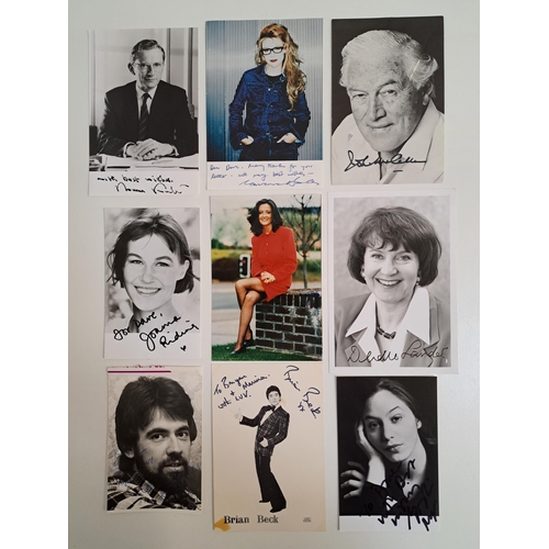 148 - SELECTION OF SIGNED CELEBRITY PHOTOGRAPHS
including Norman Fowler, Gary Denis, Joanne Riding and Bri... 