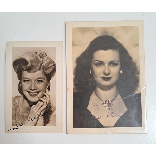 68A - JOAN BENNETT AND HELEN WALKER
signed black and white photographs, 12.8cm x 8.8cm and 10.5cm x 6.5cm ... 