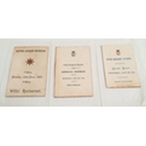 286 - MILITARY INTREST
three regimental Annual Dinner menus for the Royal Horse Guards, Tuesday 12th June ... 