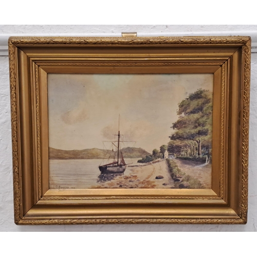 304 - C. SLATER
Ardentinny, Loch Long, watercolour, signed and dated 1890 and label to verso, 24cm x 34cm