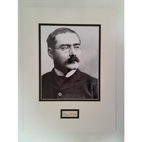 144 - RUDYARD KIPLING AUTOGRAPH DISPLAY
with signature below black and white photograph. With Autograph Co... 