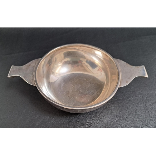 120 - SCOTTISH HAMILTON & INCHES SILVER QUAICH
with inscription 'A.D.McEwen. From the Chairman and Directo... 