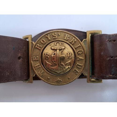 205 - BOYS BRIGADE LEATHER BELT
with a brass buckle, together with a Scouts Association leather belt with ... 