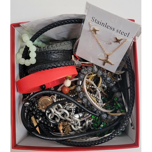 105 - SELECTION OF COSTUME JEWELLERY
including leather jewellery, beaded jewellery, earrings, bangles, nec... 