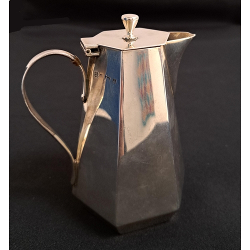 138 - LATE VICTORIAN SILVER BACHELOR'S COFFEE POT
of tapering hexagonal form, Birmingham 1900, maker Hukin... 