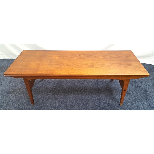 402 - MID-CENTURY TRIOCH OF DENMARK METAMORPHIC COFFEE/DINING TABLE
in teak with drawleaf sides and riser ... 