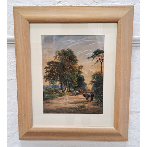 312 - S.A.W.
On the road, watercolour, initialled and dated 1864, 37.5cm x 29cm