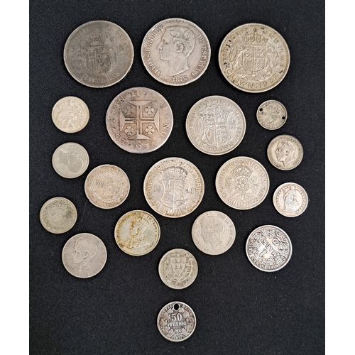 291 - SELECTION OF BRITISH AND WORLD SILVER COINS
silver content ranging from .500 to .925, including a Br... 