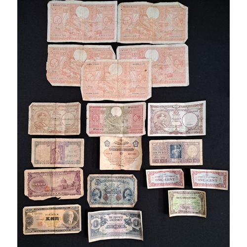 292 - SELECTION OF VINTAGE BRITISH AND WORLD BANK NOTES
including five 1944 Belgian 20 Belgas/100 francs n... 